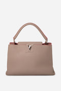 Louis Vuitton 2014 Beige Taurillon Leather Capucines MM Top Handle Bag