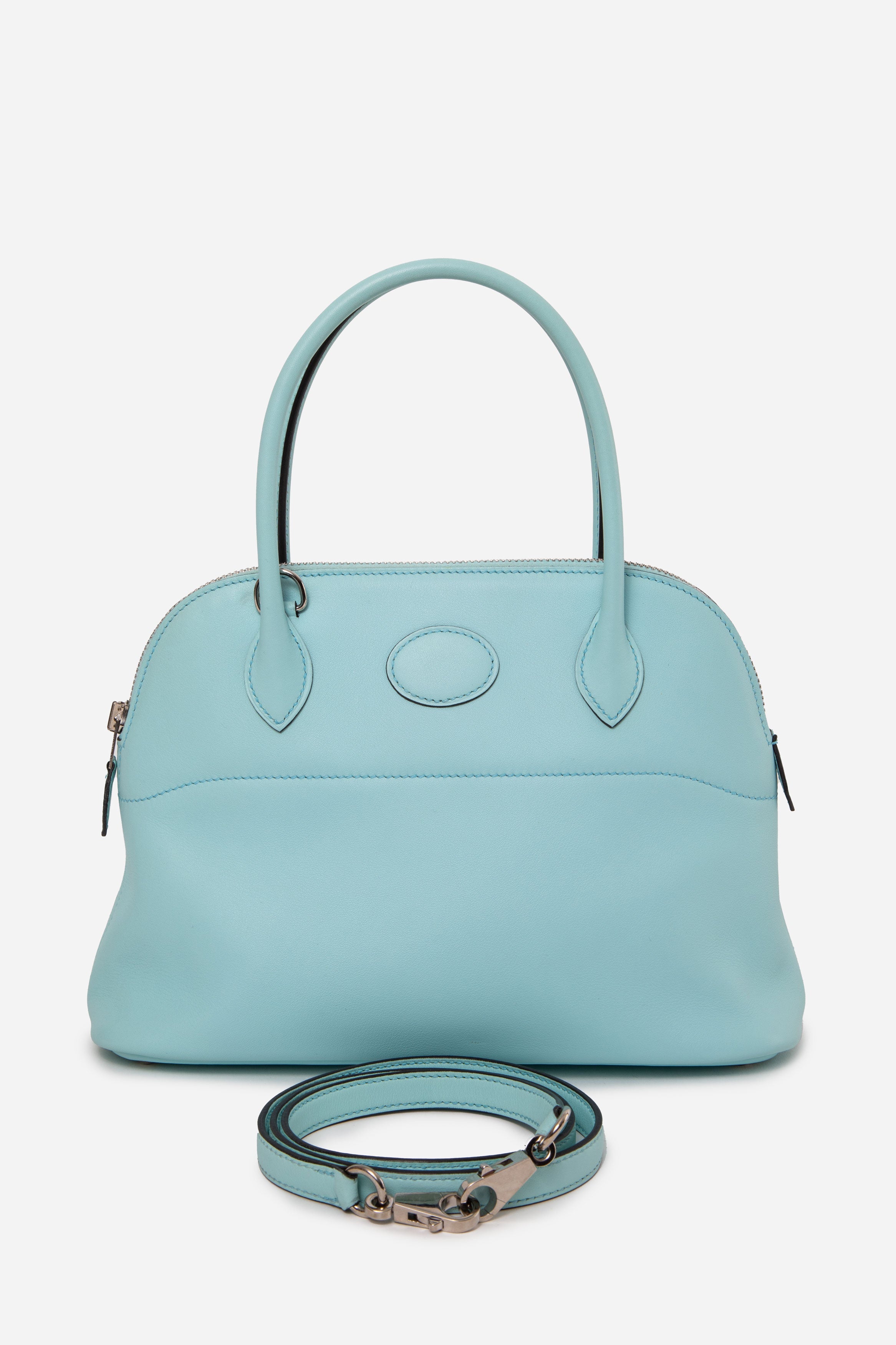 Hermes 2017 Blue Swift Leather Bolide 27 Handbag