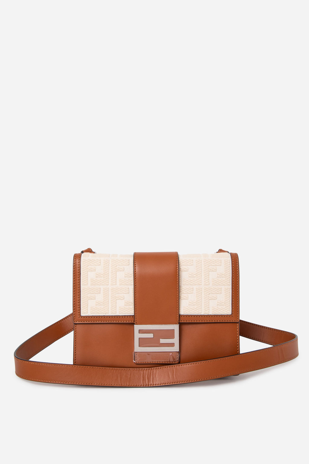 Fendi Canvas/Leather Flat Bauguette
