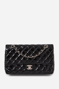 Pre-Owned Chanel Black Medium Patent Classic Double Flap Bag