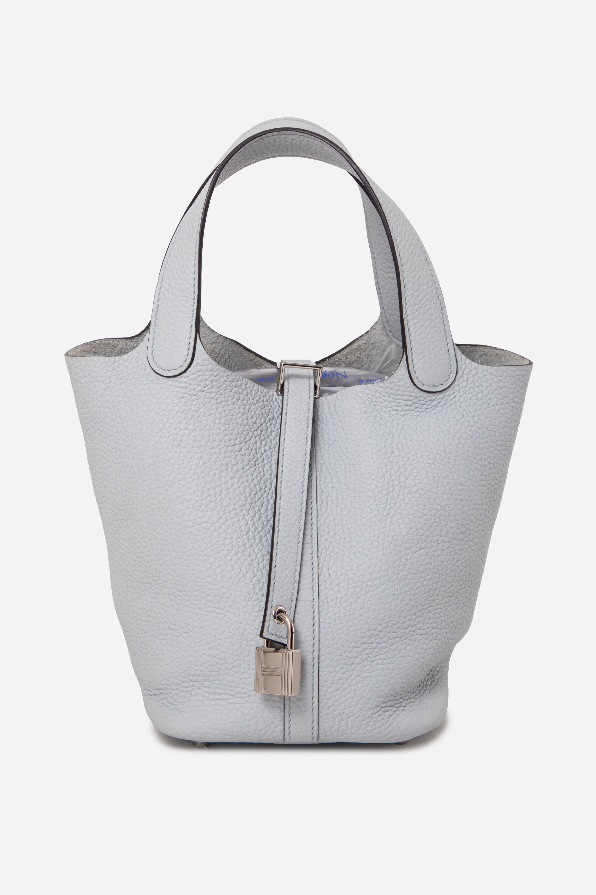 Hermès 2021 Blue Pale Clemence Leather Picotin 18 PM