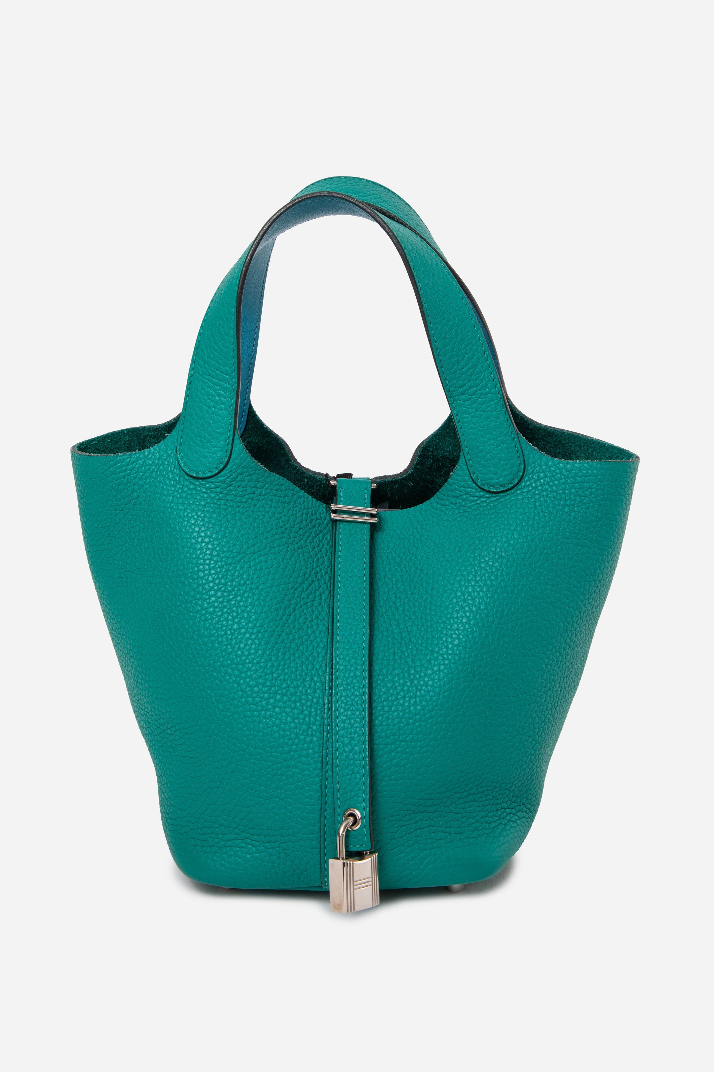 Hermes 2020 Green Clemence Leather Picotin 18 Handbag