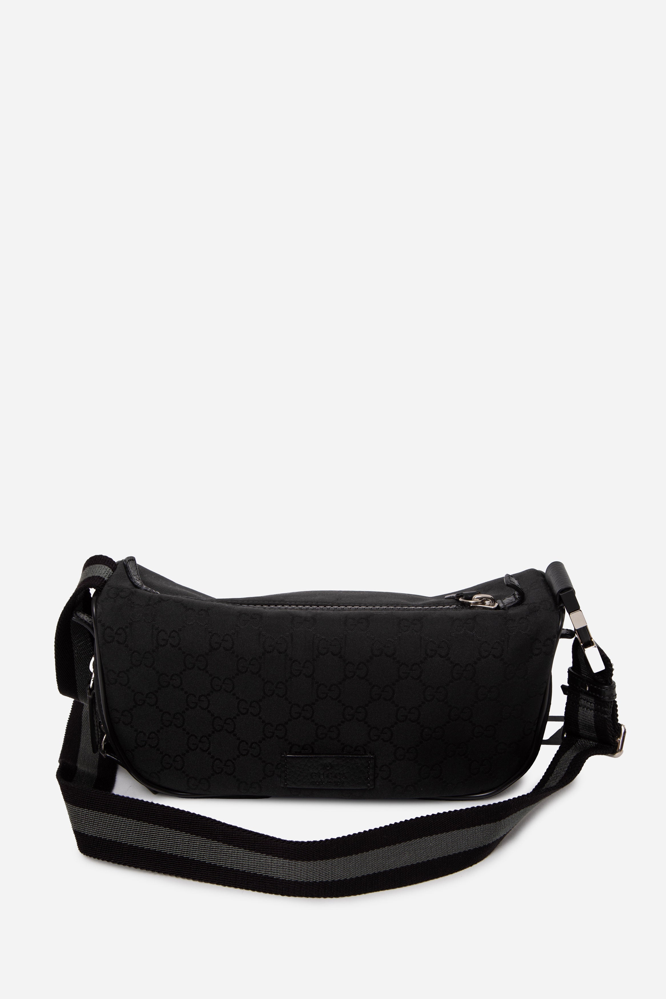 Gucci Black Nylon Monogram Fanny Pack Belt Bag
