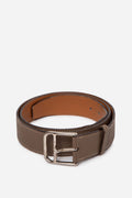 Herme Calfskin Leather Etoupe Belt #95