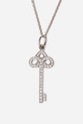Tiffany & Co. Fleur de Lis Diamond Key AU750 White Gold With Chain