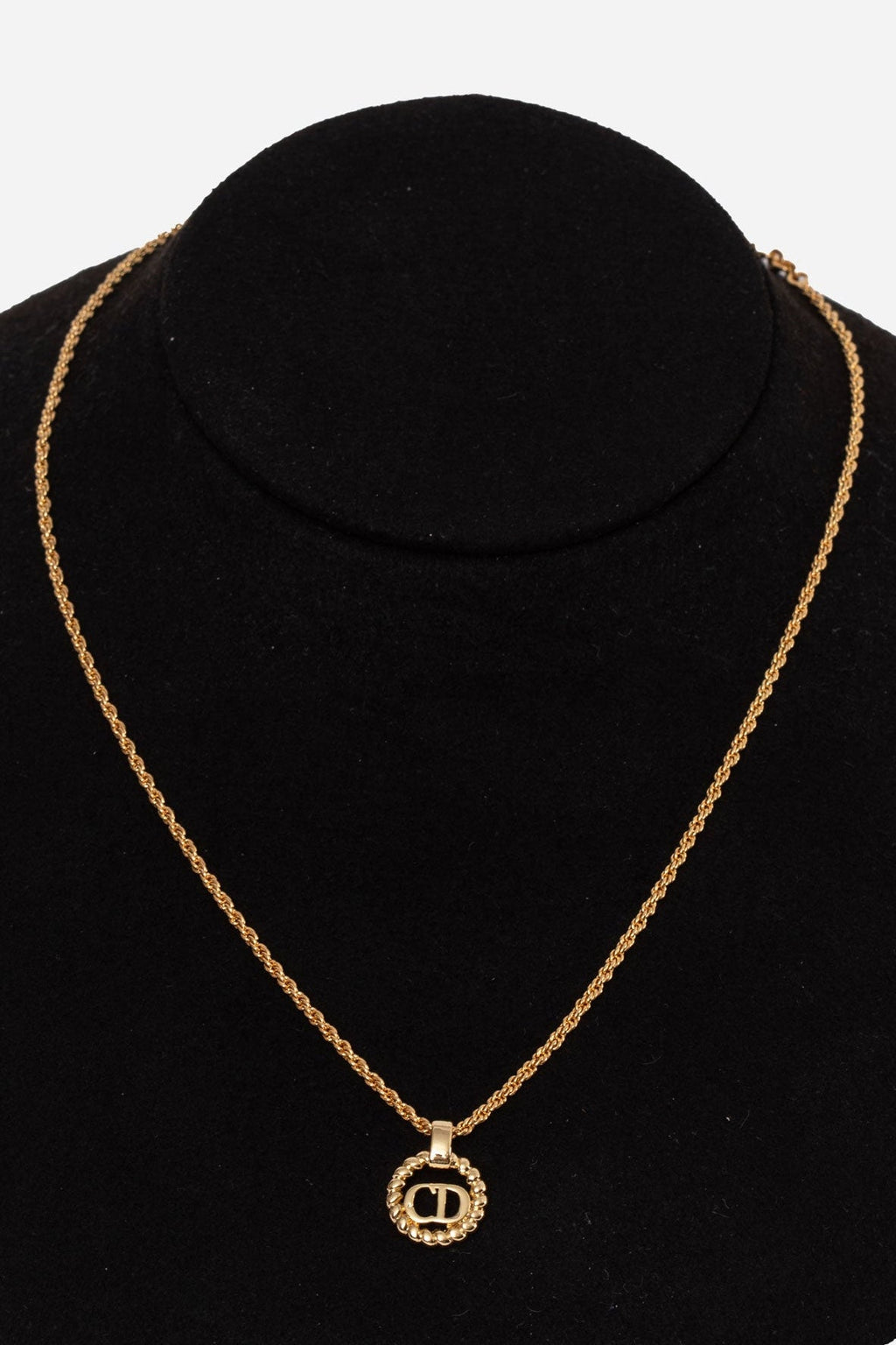 Dior Vintage Gold-Tone CD Round Necklace