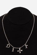 Dior Vintage Letter & Cross Charm Necklace