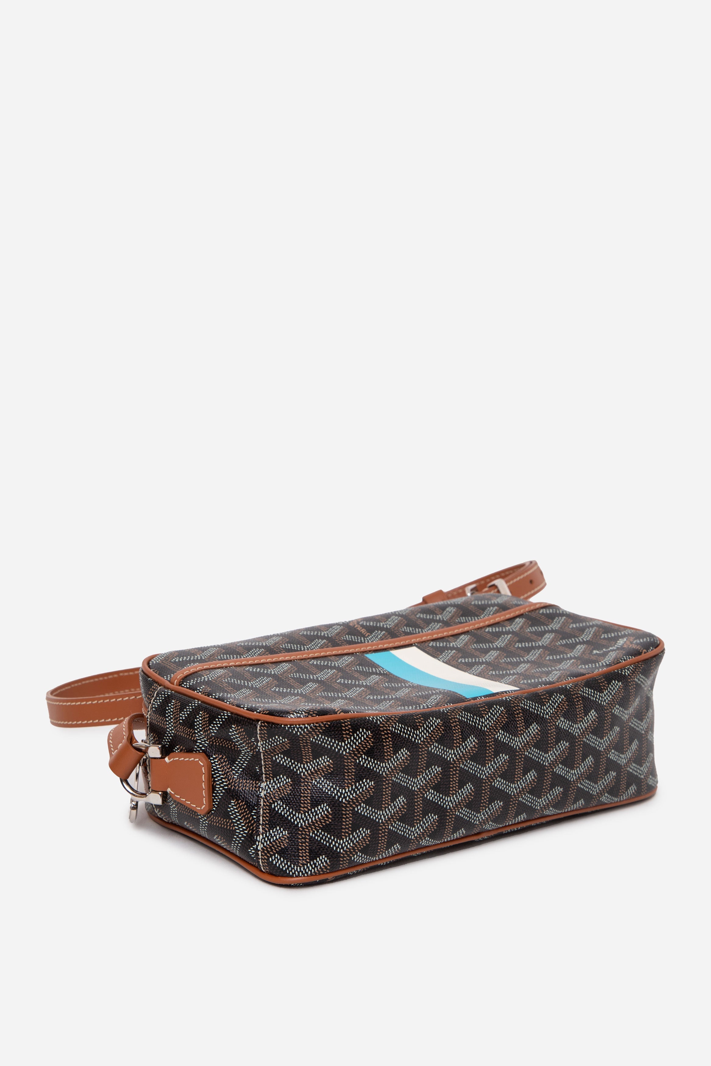 Goyard 2021 Goyardine Black Gold Sac Cap Vert Crossbody Bag