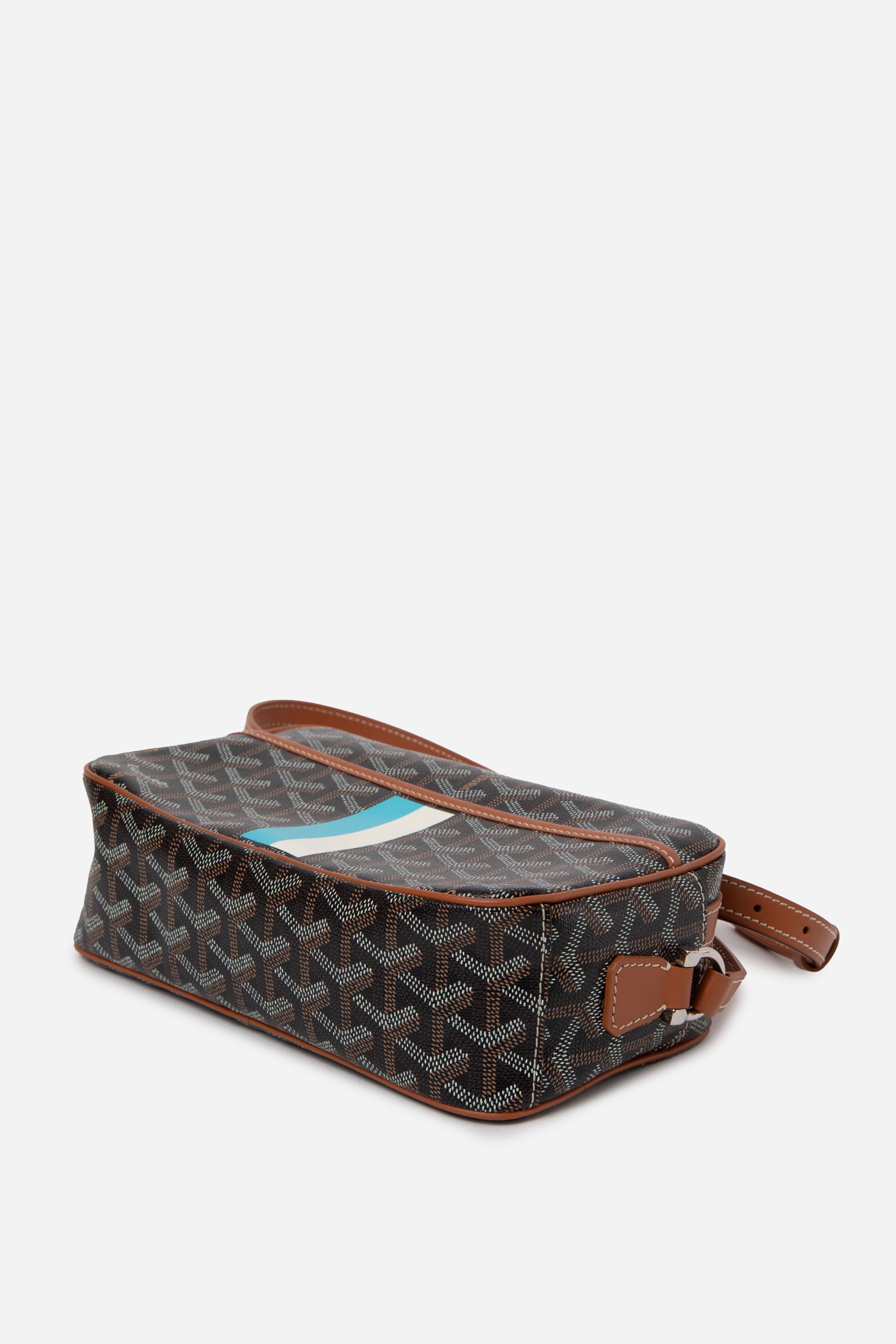 Goyard 2021 Goyardine Black Gold Sac Cap Vert Crossbody Bag