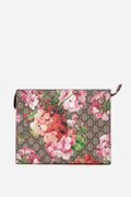 Gucci Multicolor GG Supreme Blooms Printed Canvas and Leather Pouch