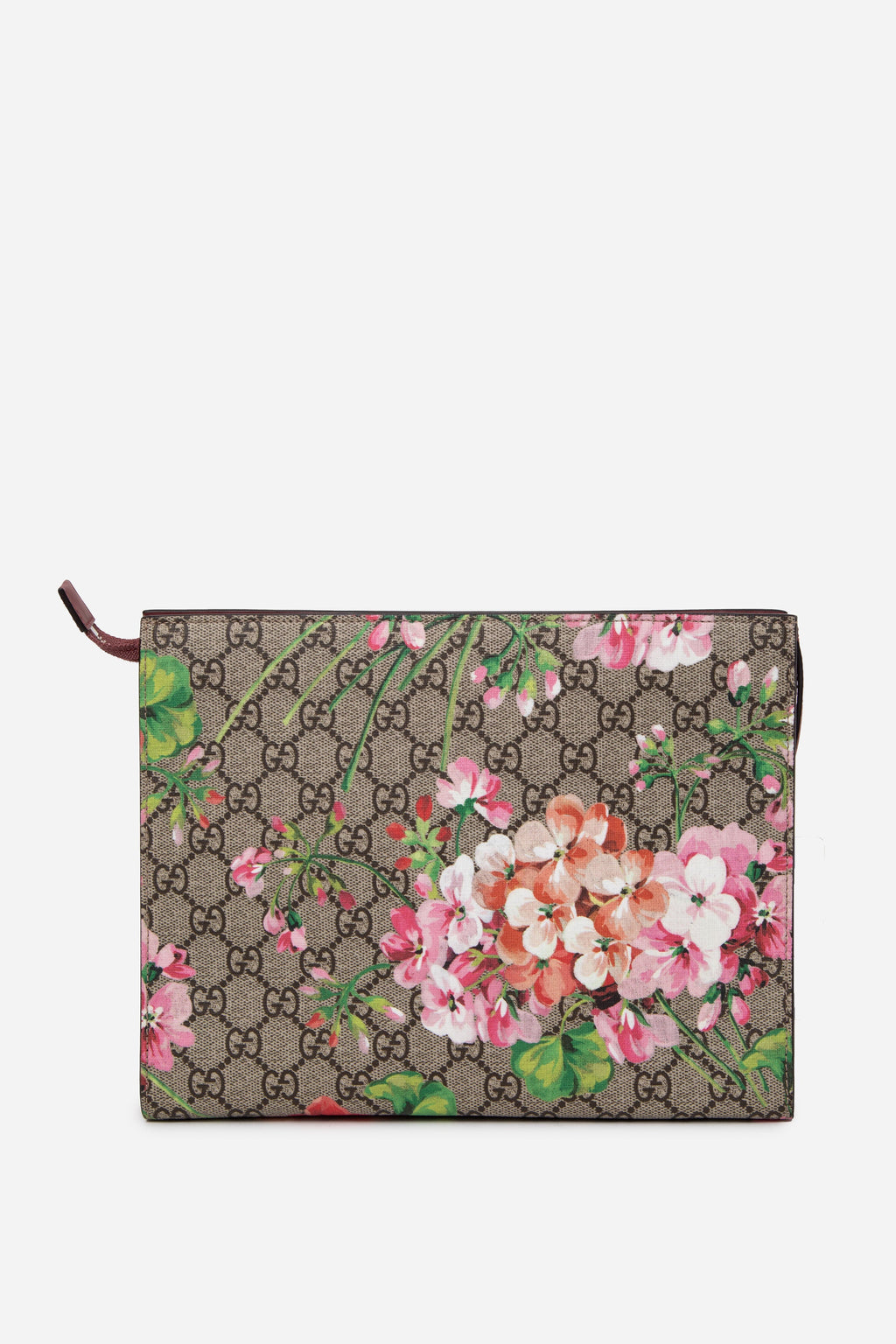 Gucci Multicolor GG Supreme Blooms Printed Canvas and Leather Pouch