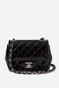 Pre-Owned Chanel Black Patent 2014-2015 Mini Square Crossbody Bag