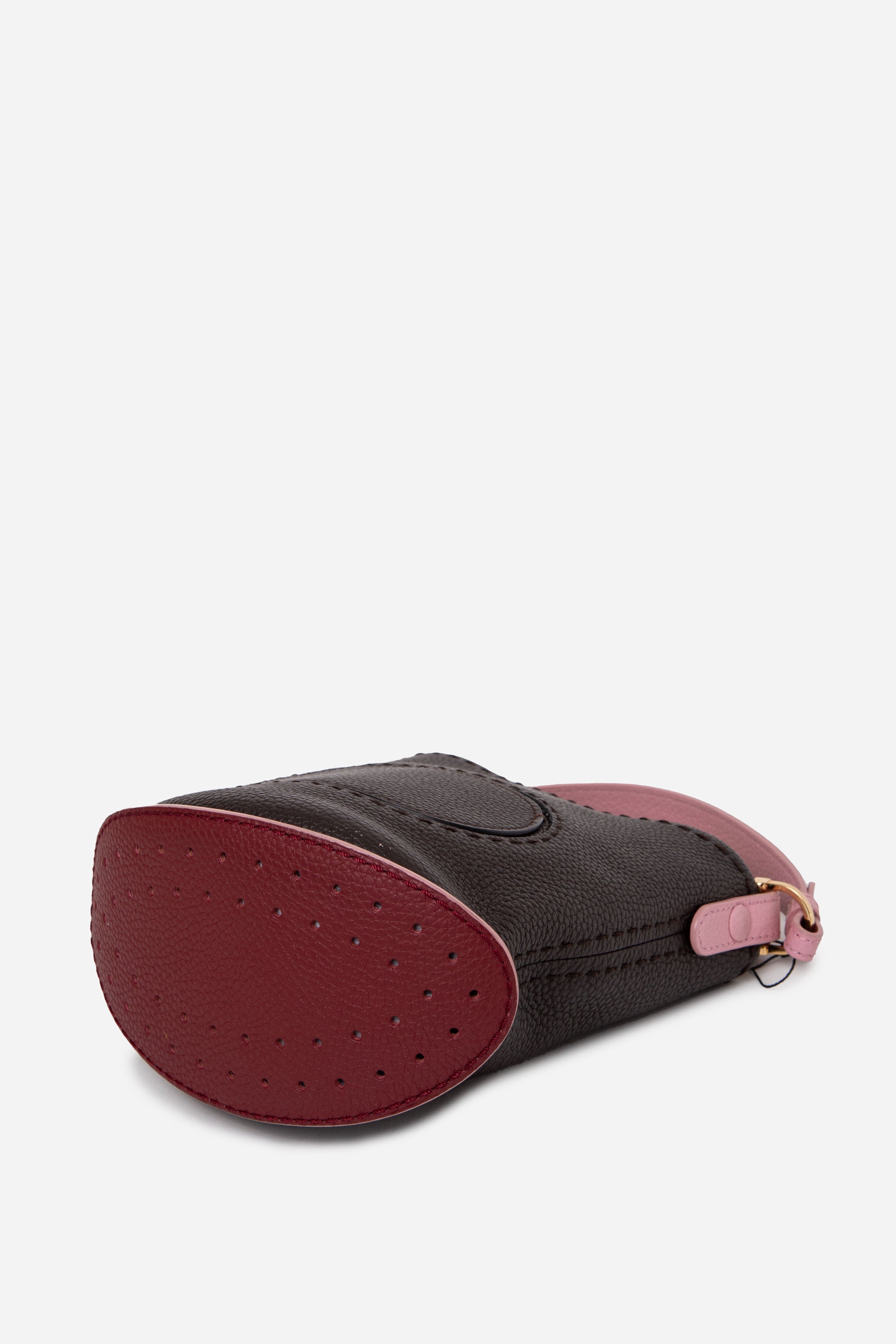 Delvaux Black/Purple Calfskin Leather Pin Mini Bucket Bag