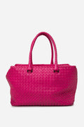 Bottega Veneta Leather Intrecciato Tote Bag Pink
