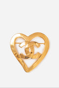 Pre-Owned CHANEL 1995 CC Logo Heart Brooch