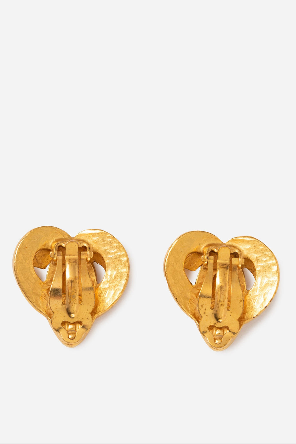 Pre-Owned Chanel 1997 Heart Earrings Clip-On