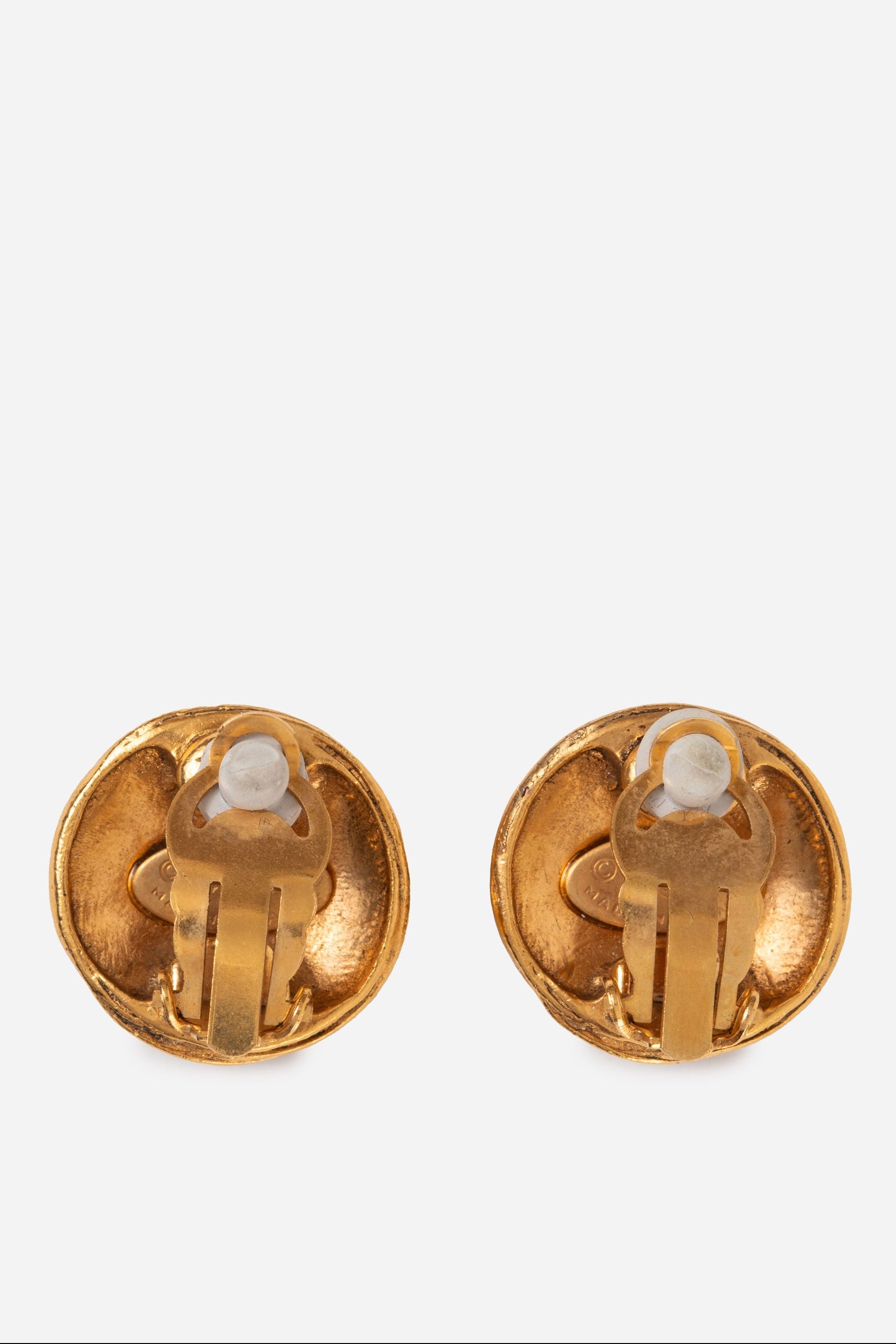 Pre-owned Chanel 1994 CC Button Earrings