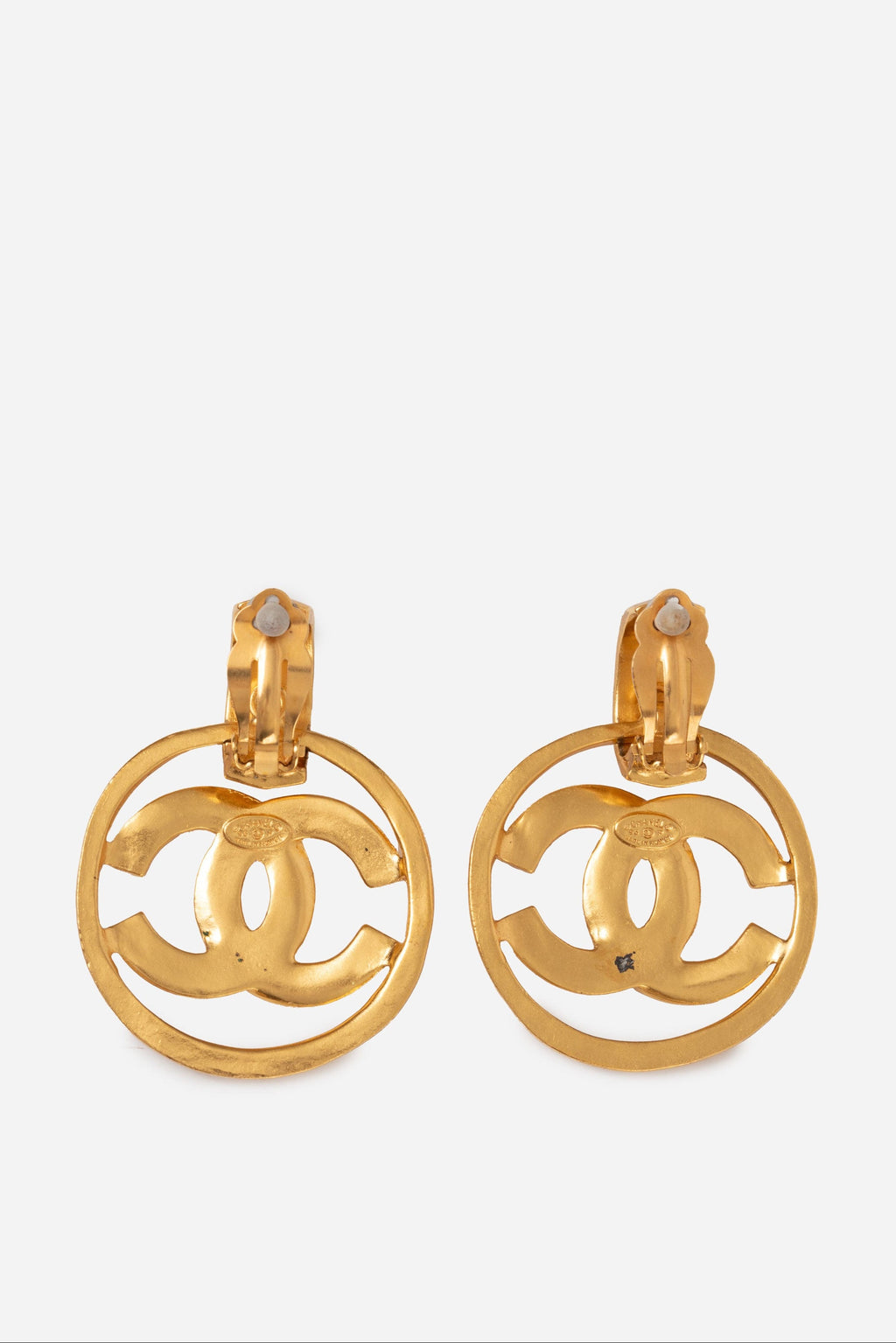 Pre-owned Chanel 1996 Hoop Earrings Clip-on