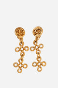Pre-Owned CHANEL 1993 Dangle Earrings Gold Clip-On