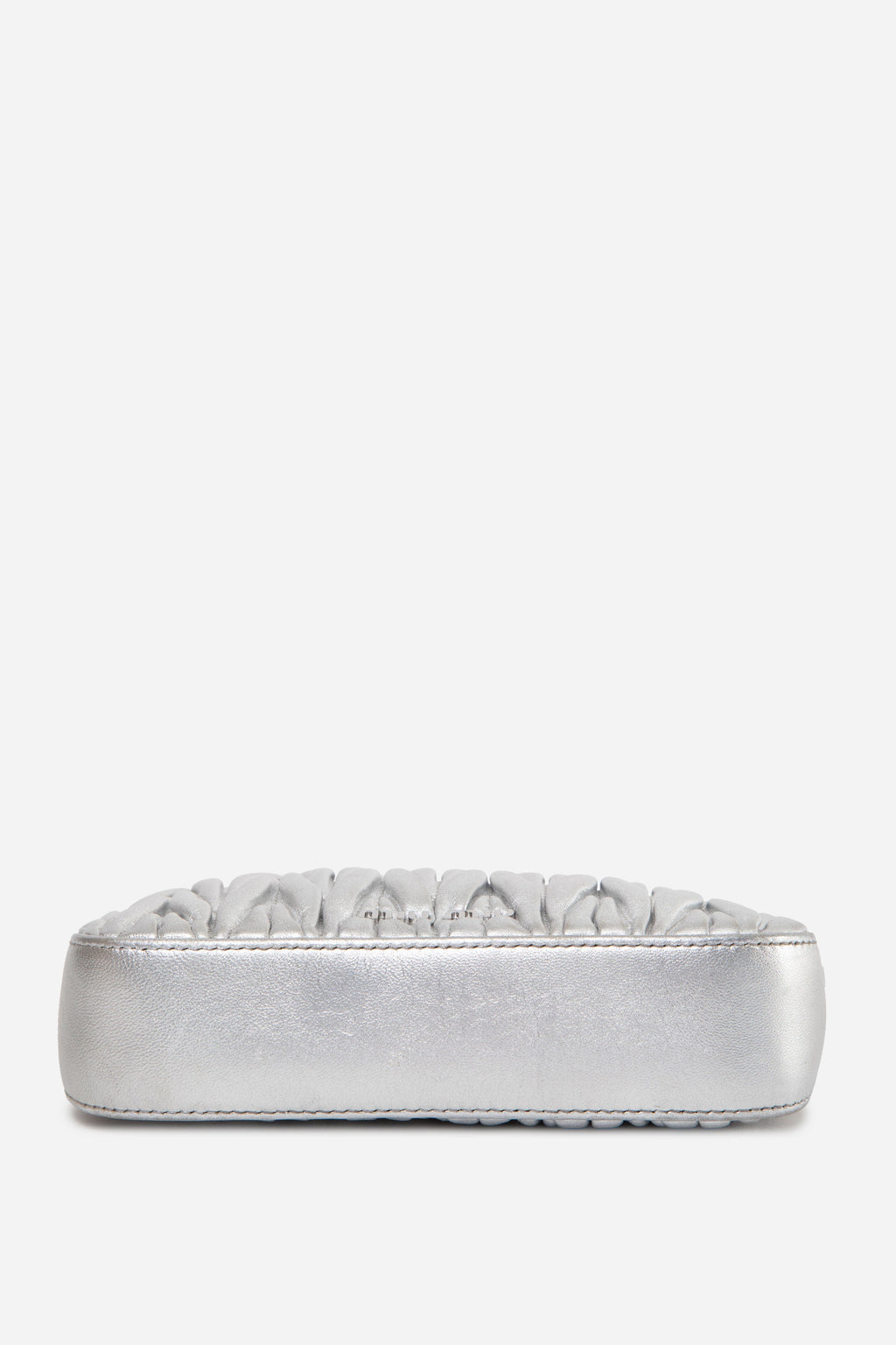 Miu Miu Silver Nappa Matelasse Sassy Shoulder Bag