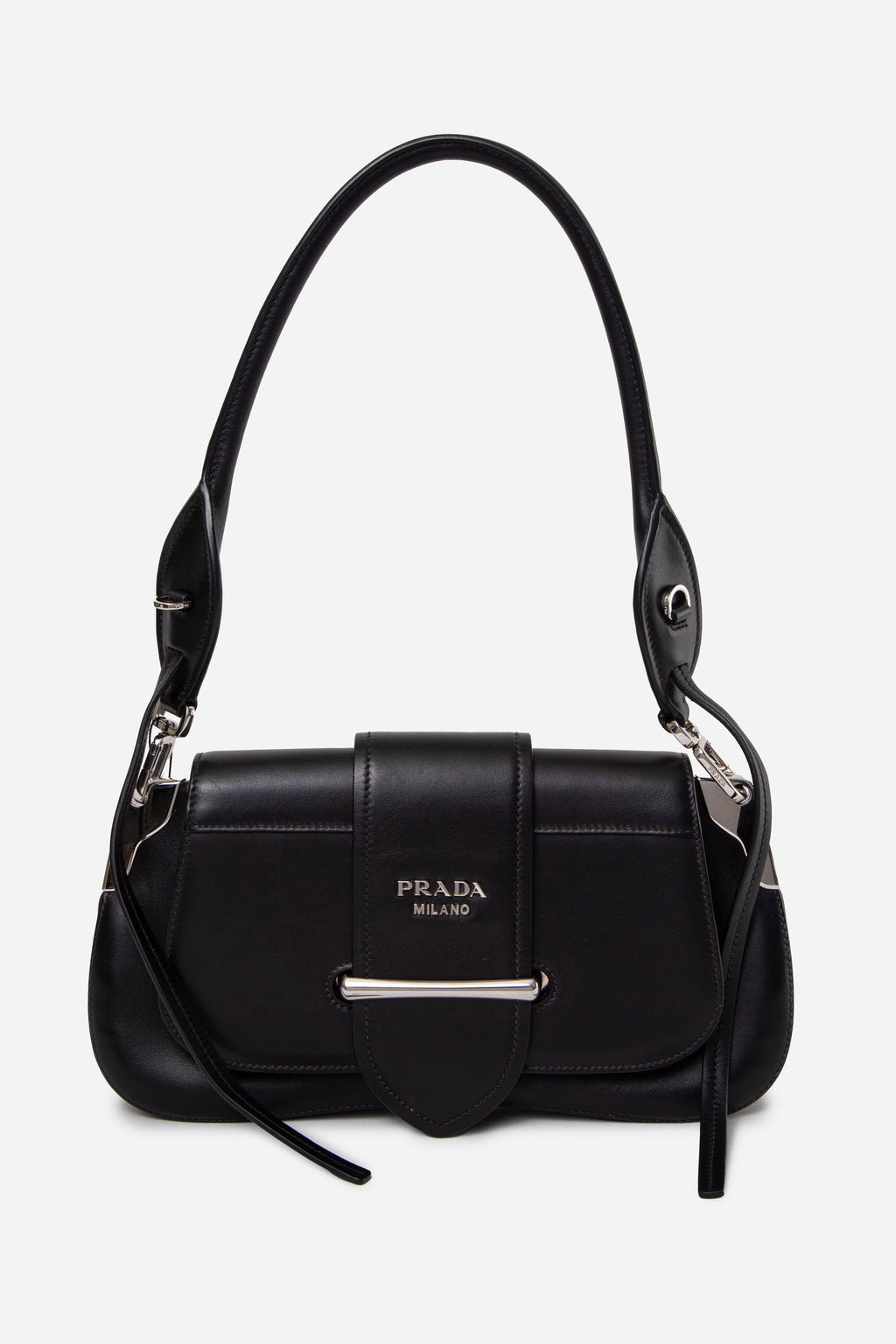 Prada Black City Calf Sidonie Shoulder Bag