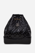 Pre-Owned Chanel 2019 Black Calfskin Quilted Small Gabrielle Backpack