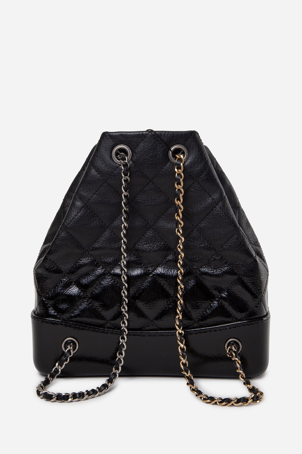 Pre-Owned Chanel 2019 Black Calfskin Quilted Small Gabrielle Backpack