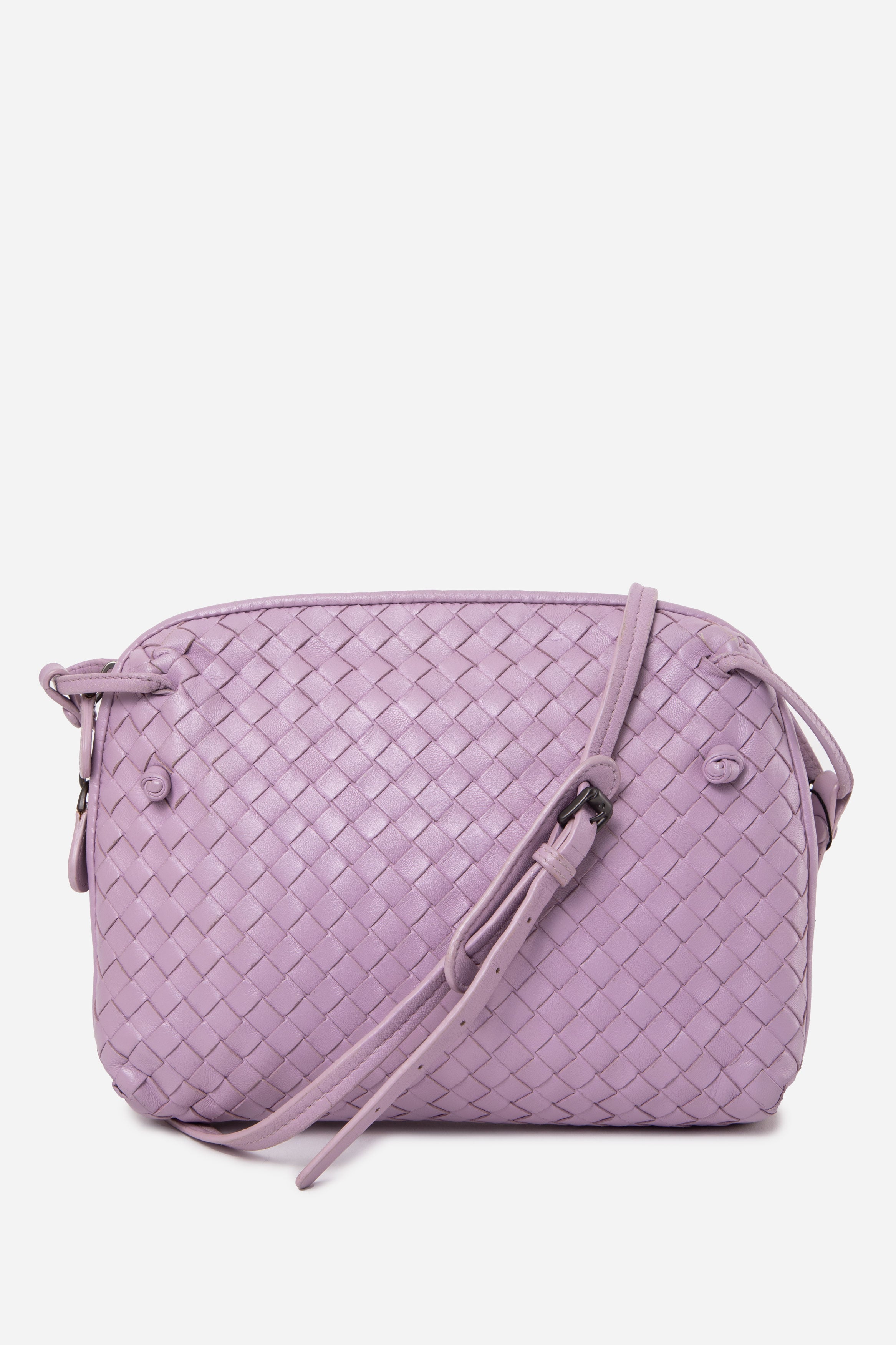 Bottega Veneta Purple Nappa Intrecciato Nodini Crossbody