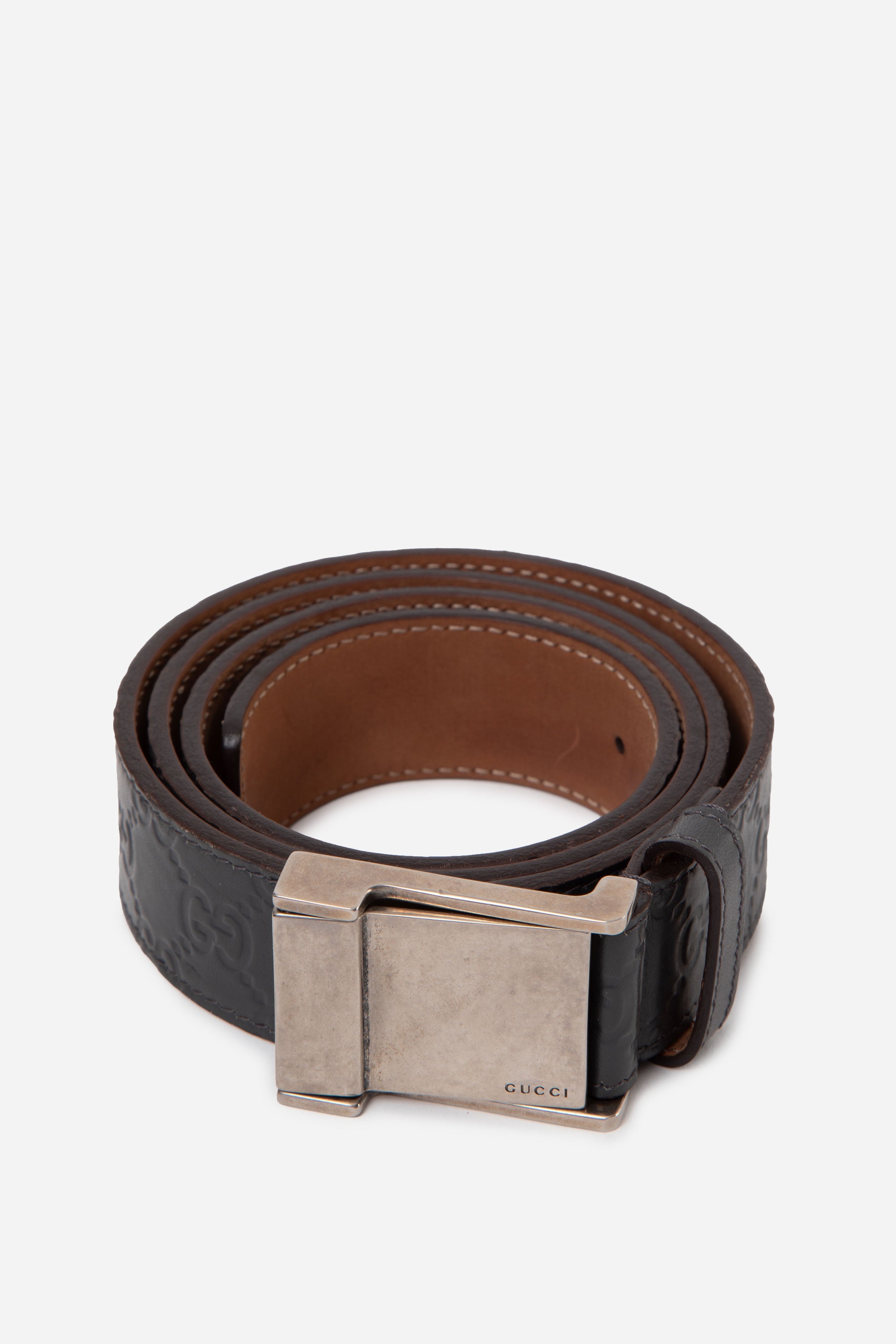 Gucci Grey Leather 35MM Belt #95/38