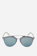 Dior Silver-Tone Sunglasses with Blue Mirror Lenses
