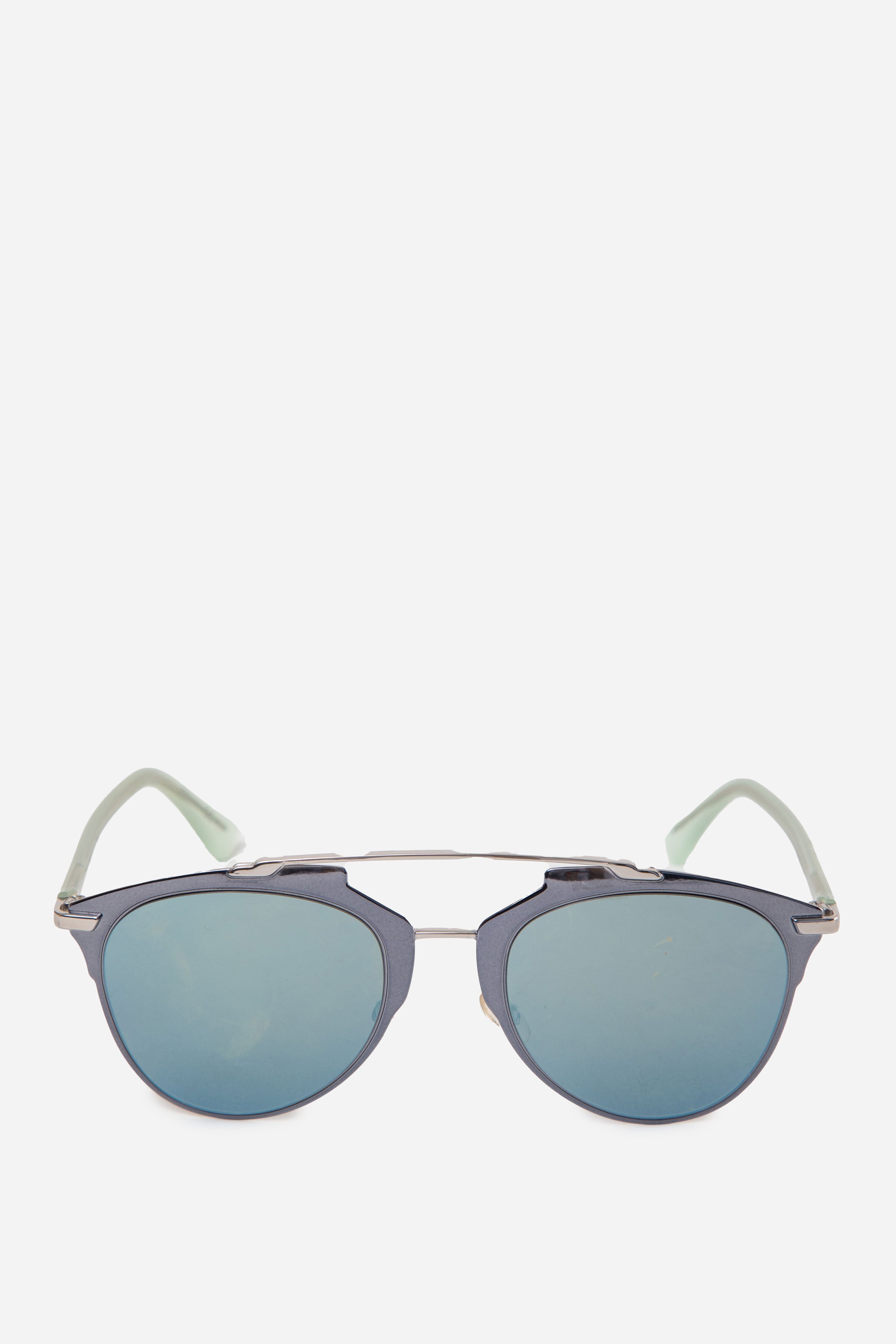 Dior Silver-Tone Sunglasses with Blue Mirror Lenses