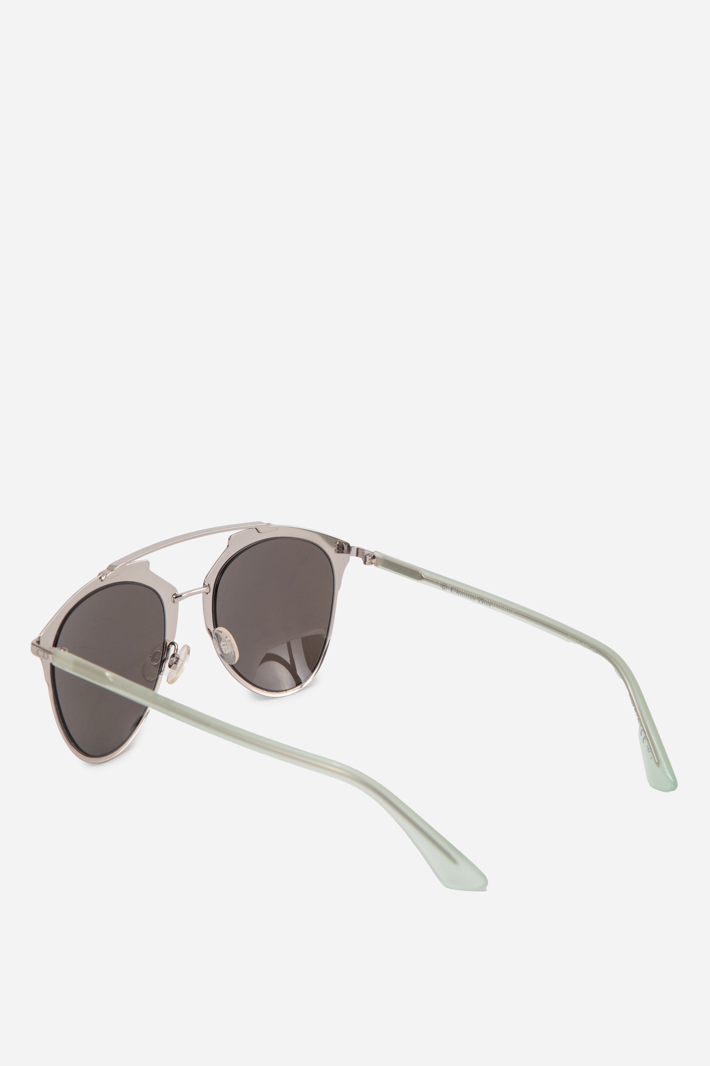 Dior Silver-Tone Sunglasses with Blue Mirror Lenses