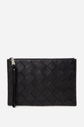 Bottega Veneta Nappa Intrecciato Wristlet Pouch Black