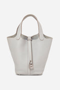 Hermes 2019 Clemence Leather Picotin 18 Gris Perle