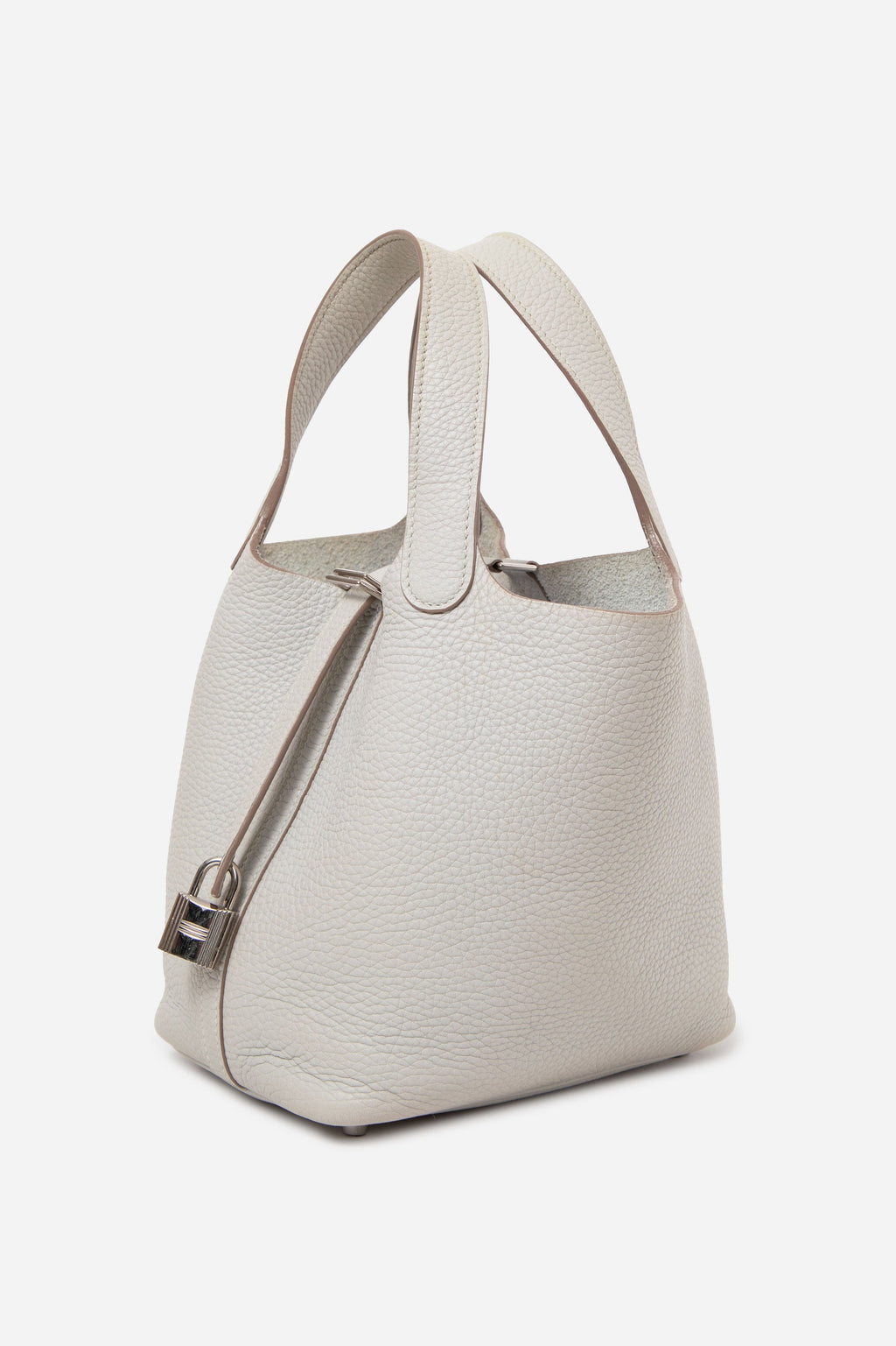 Hermes 2019 Clemence Leather Picotin 18 Gris Perle