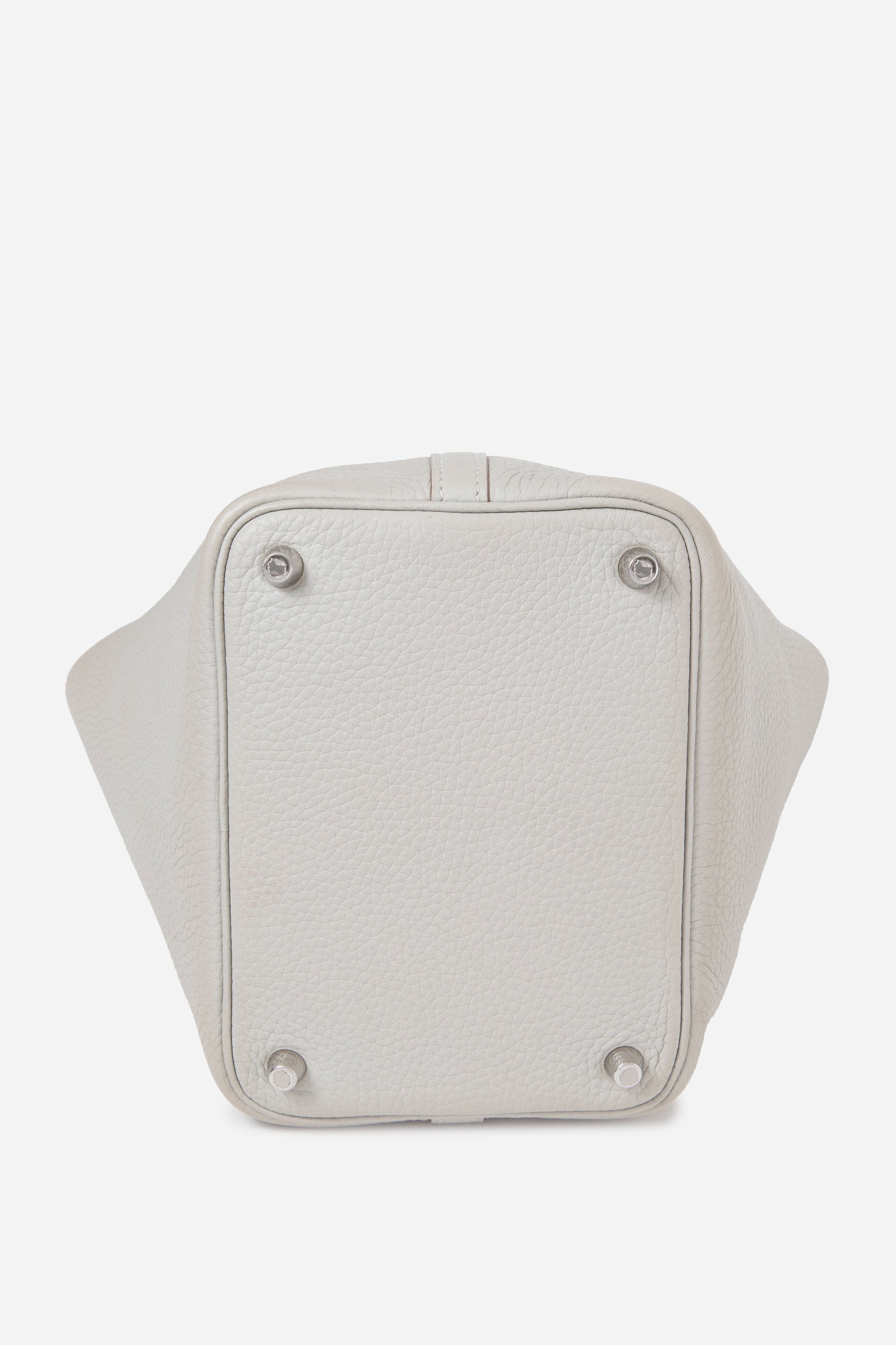 Hermes 2019 Clemence Leather Picotin 18 Gris Perle