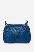 Bottega Veneta Blue Nappa Intrecciato Nodini Crossbody