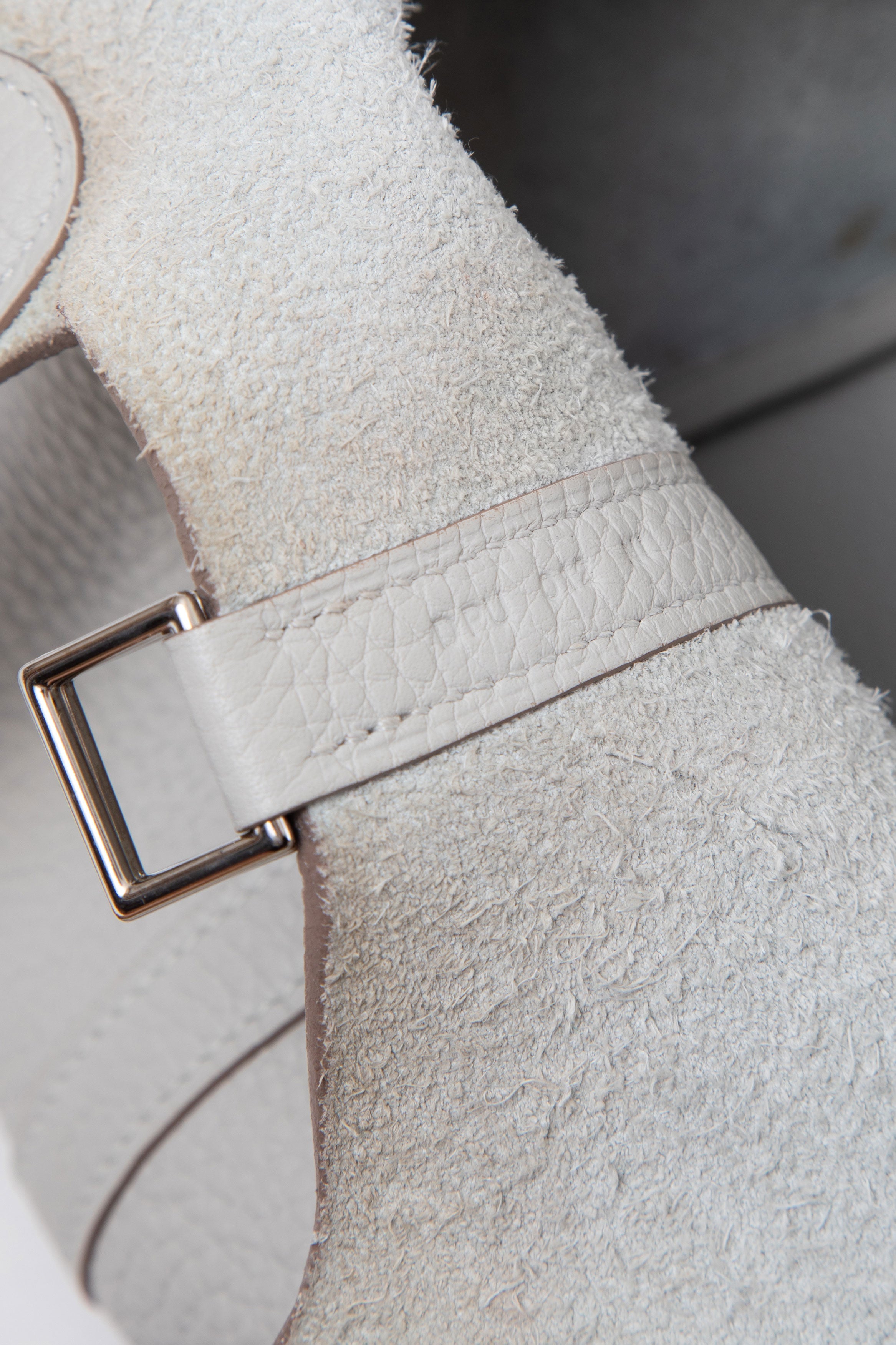 Hermes 2019 Clemence Leather Picotin 18 Gris Perle