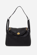 Hermes 2018 Lindy30 Taurillon Clemence Shoulder Bag Black