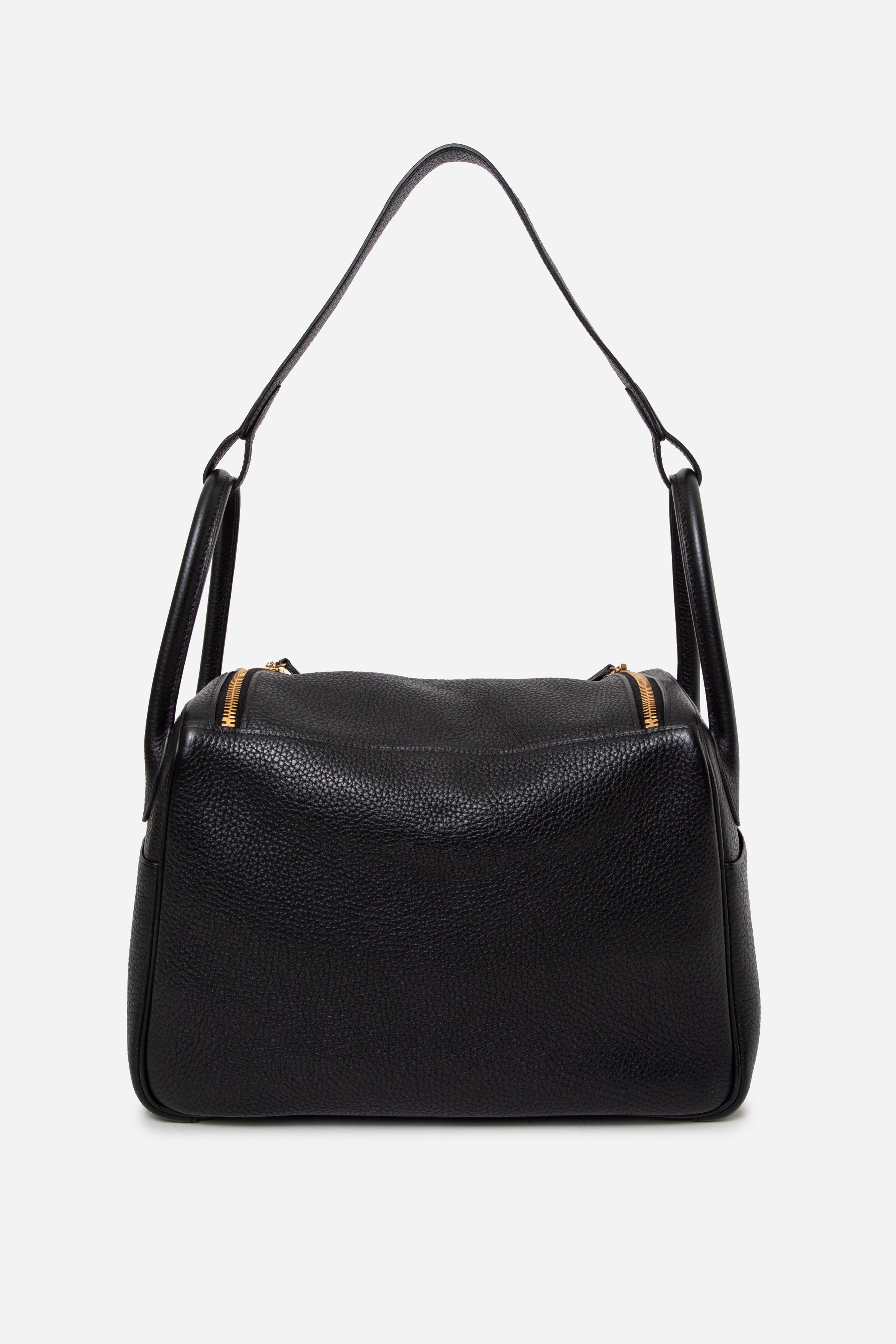 Hermes 2018 Lindy30 Taurillon Clemence Shoulder Bag Black