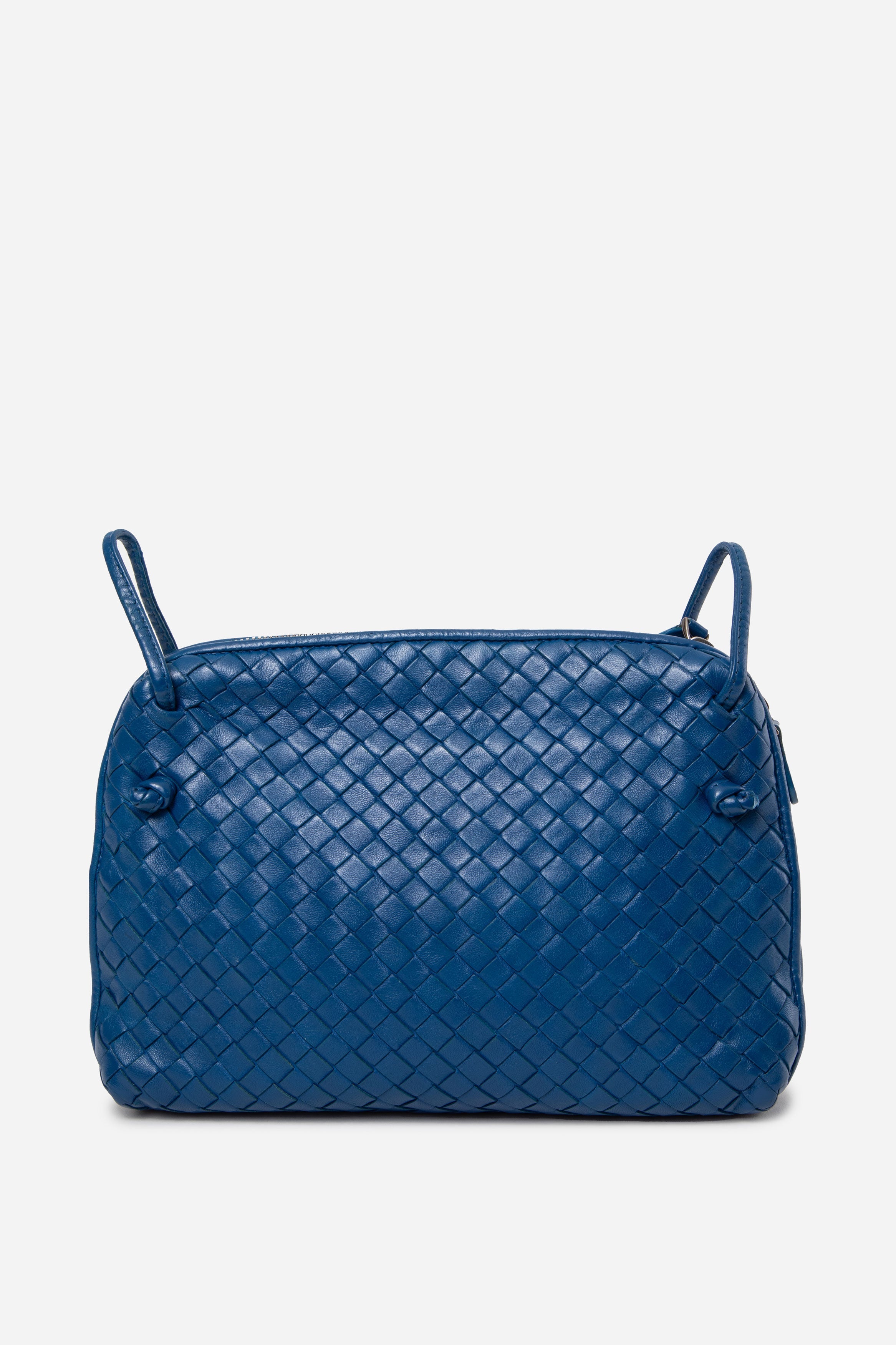 Bottega Veneta Blue Nappa Intrecciato Nodini Crossbody