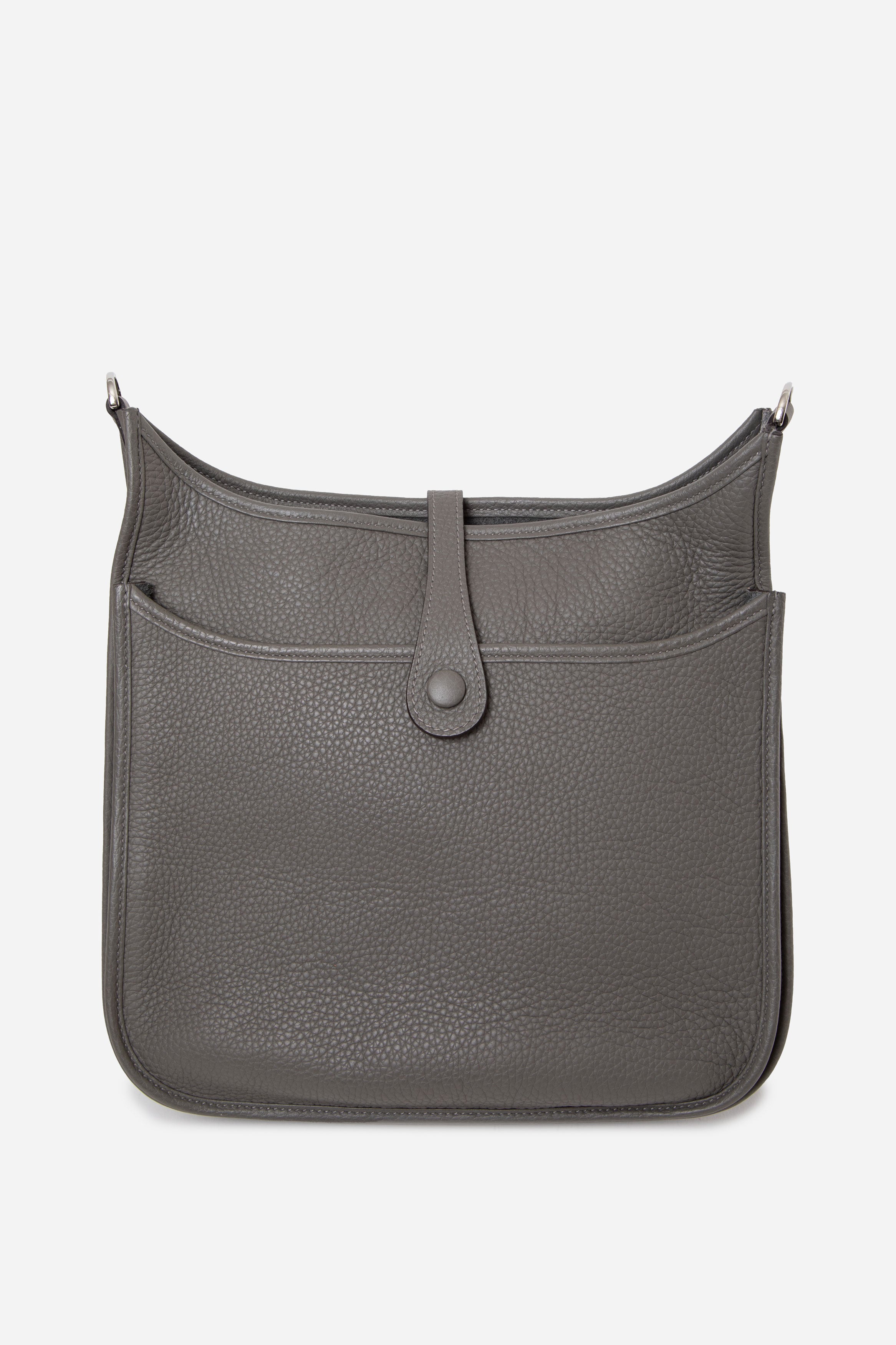 Hermes 2022 Clemence Leather Evelyne III 29 Bag Gris Meyer