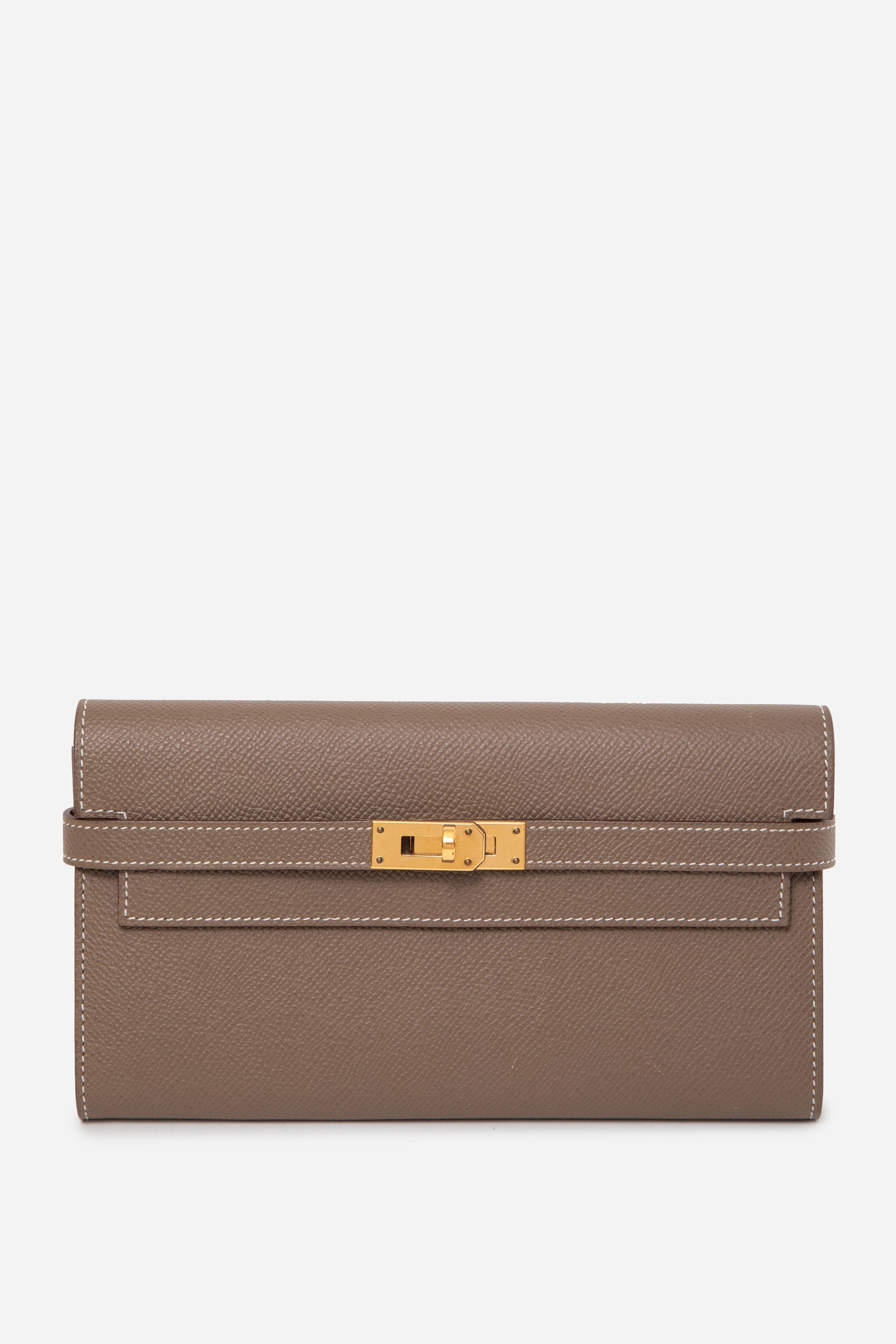 HERMES 2017 Epsom Kelly Long Wallet Etoupe