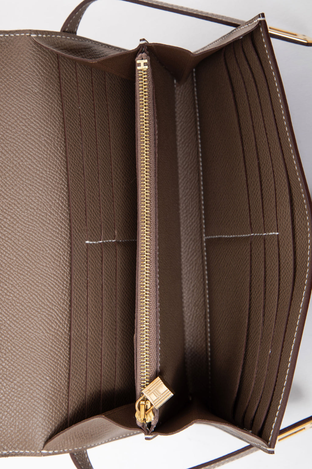 HERMES 2017 Epsom Kelly Long Wallet Etoupe