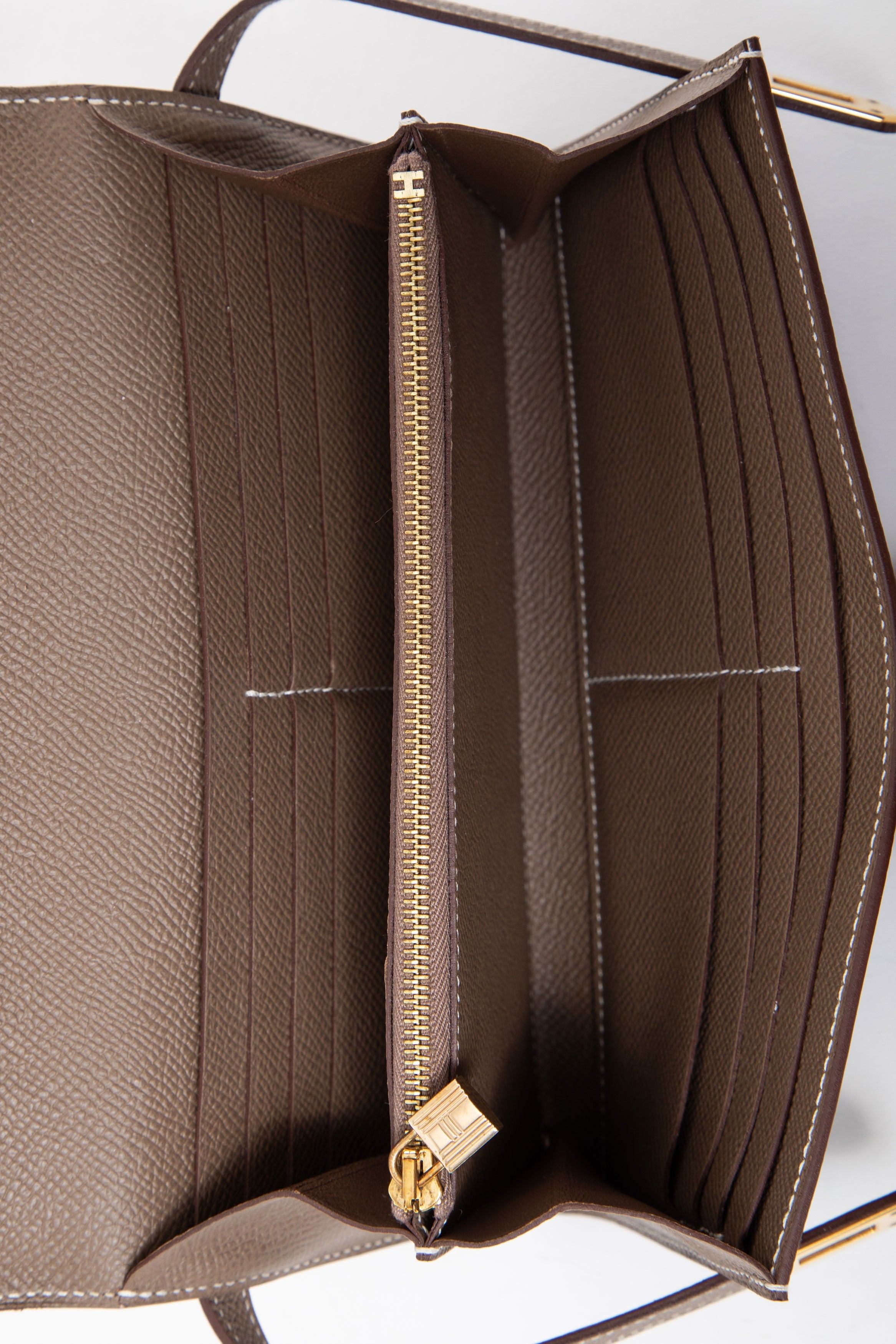 HERMES 2017 Epsom Kelly Long Wallet Etoupe