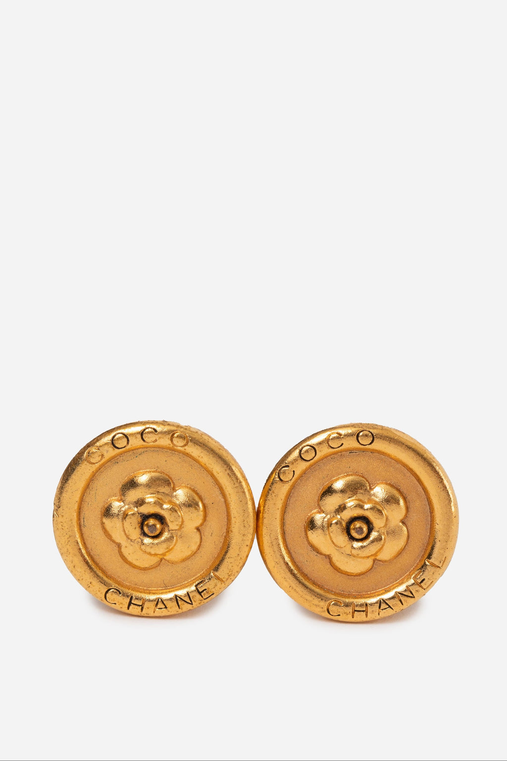 Pre-owned Chanel Cameilia Earrings Clip-on