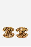 Pre-Owned CHANEL 80's CC Quilted Earrings Clip-On