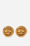 Pre-Owned Chanel 1993 CC round earrings Clip-On