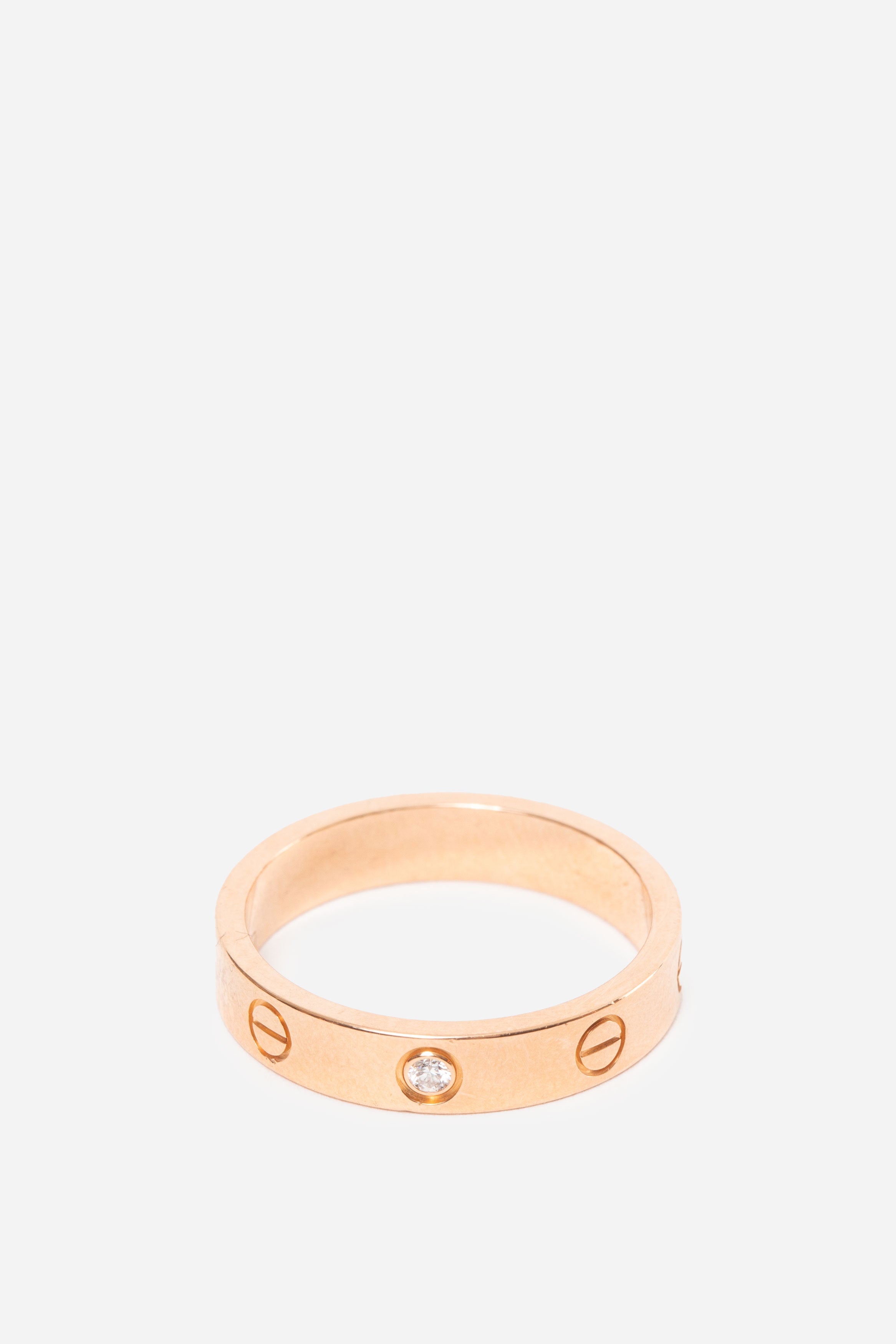 Cartier Love Ring Small, 1 Diamond 18K Rose Gold #55