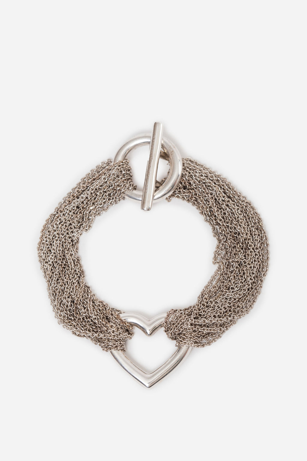 Tiffany & Co. Sterling Silver Open Heart Multi Strand Bracelet
